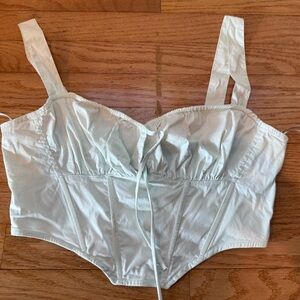 Women's Light Mint Crop Corset Top Cotton Candy LA Bustier Crop Top Size small